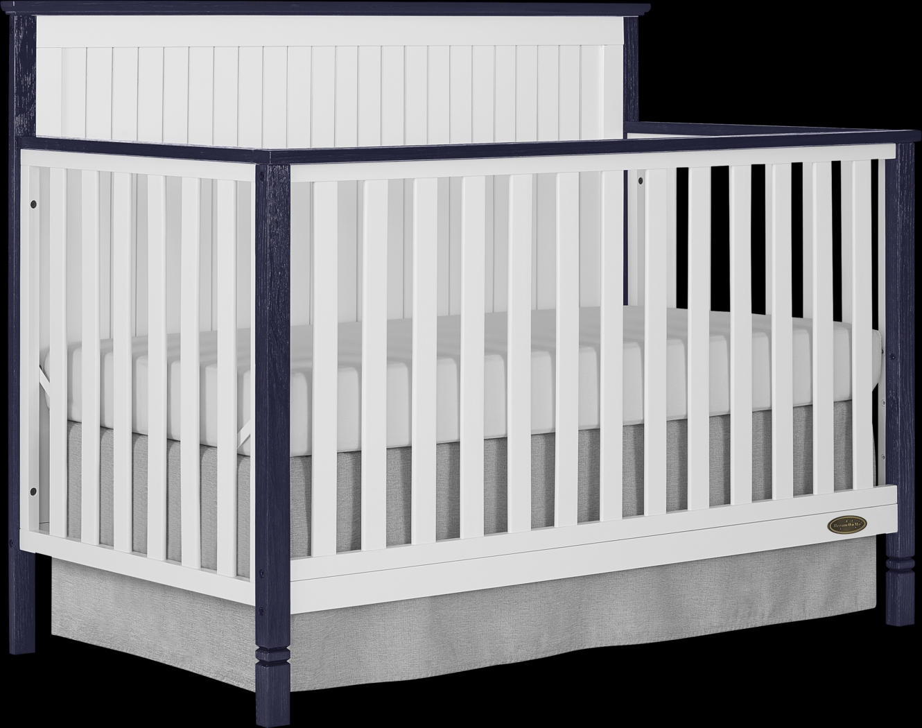 Rosamund White-Navy Convertible Crib - Thumbnail - Image 1