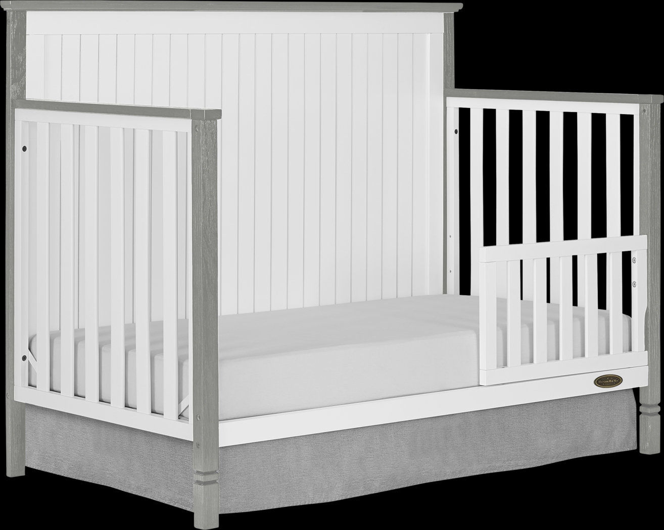 Rosamund White-Silver Convertible Crib - Thumbnail - Image 4