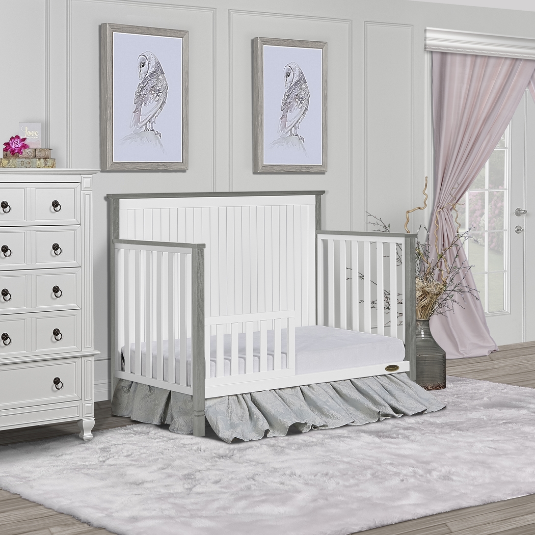 Rosamund White-Silver Convertible Crib - Thumbnail - Image 9
