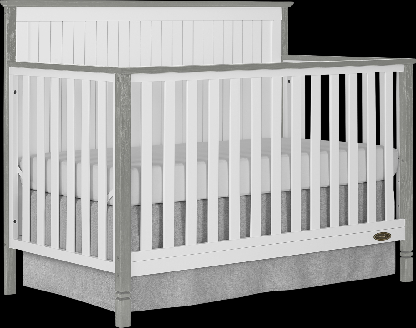 Rosamund White-Silver Convertible Crib - Thumbnail - Image 1