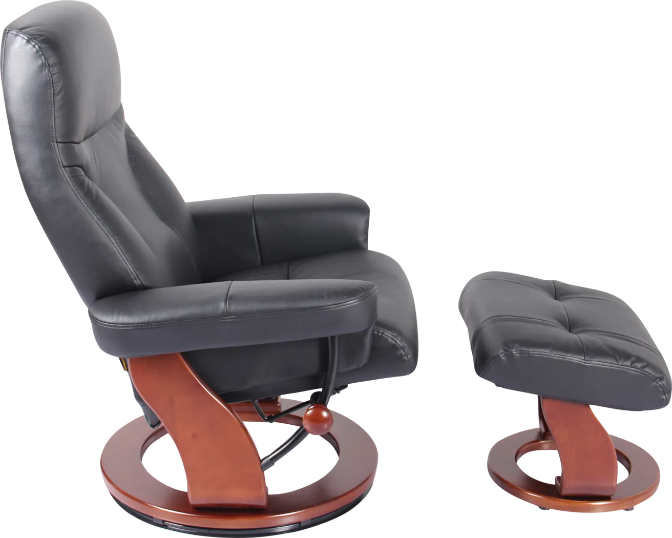 Rosaria Black Recliner & Ottoman - Thumbnail - Image 3