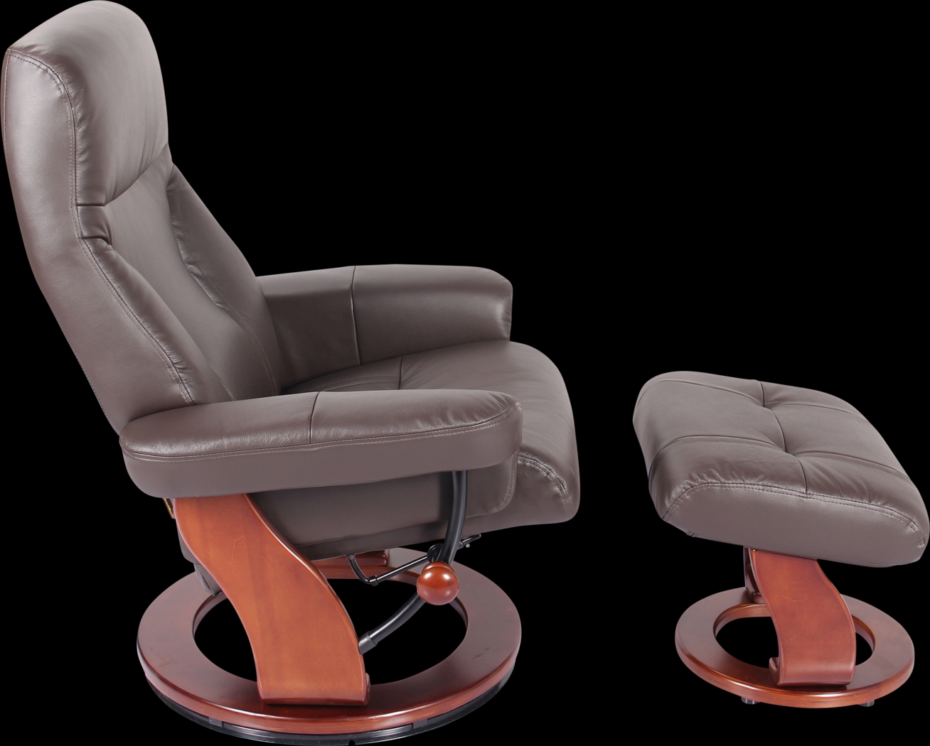 Rosaria Brown Recliner & Ottoman - Thumbnail - Image 3