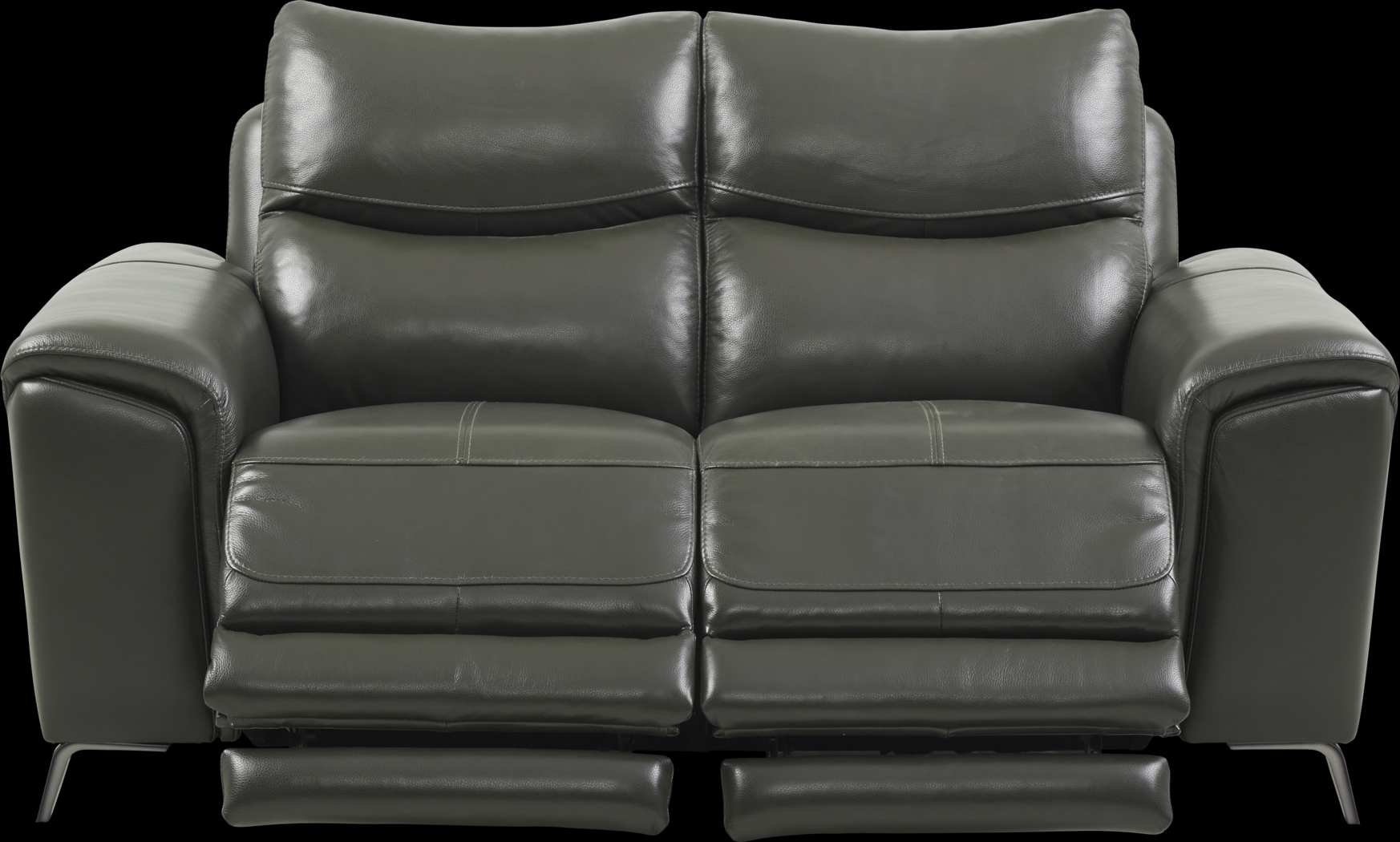 Rosato Gray Leather 5 Pc Power Reclining Living Room - Thumbnail - Image 5