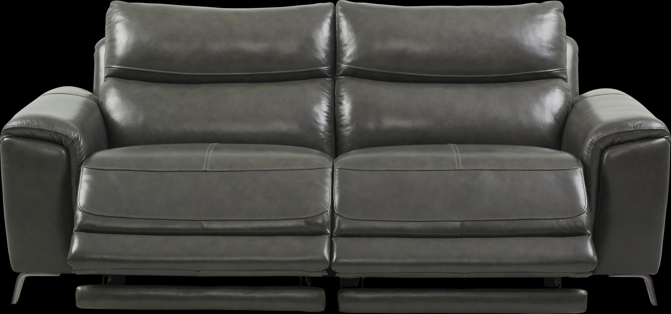 Rosato Gray Leather 5 Pc Power Reclining Living Room - Thumbnail - Image 3