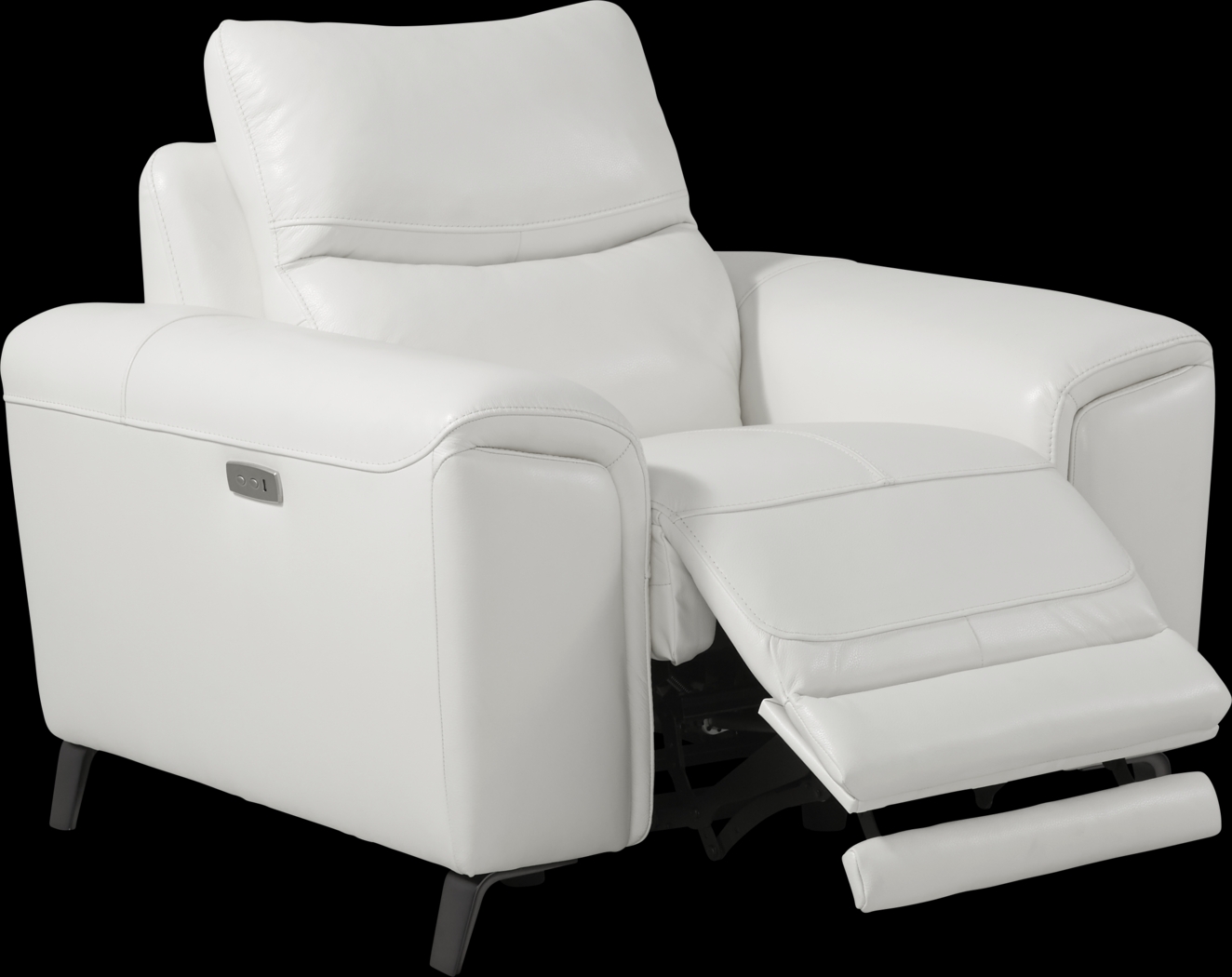 Rosato White Leather Power Recliner - Thumbnail - Image 2