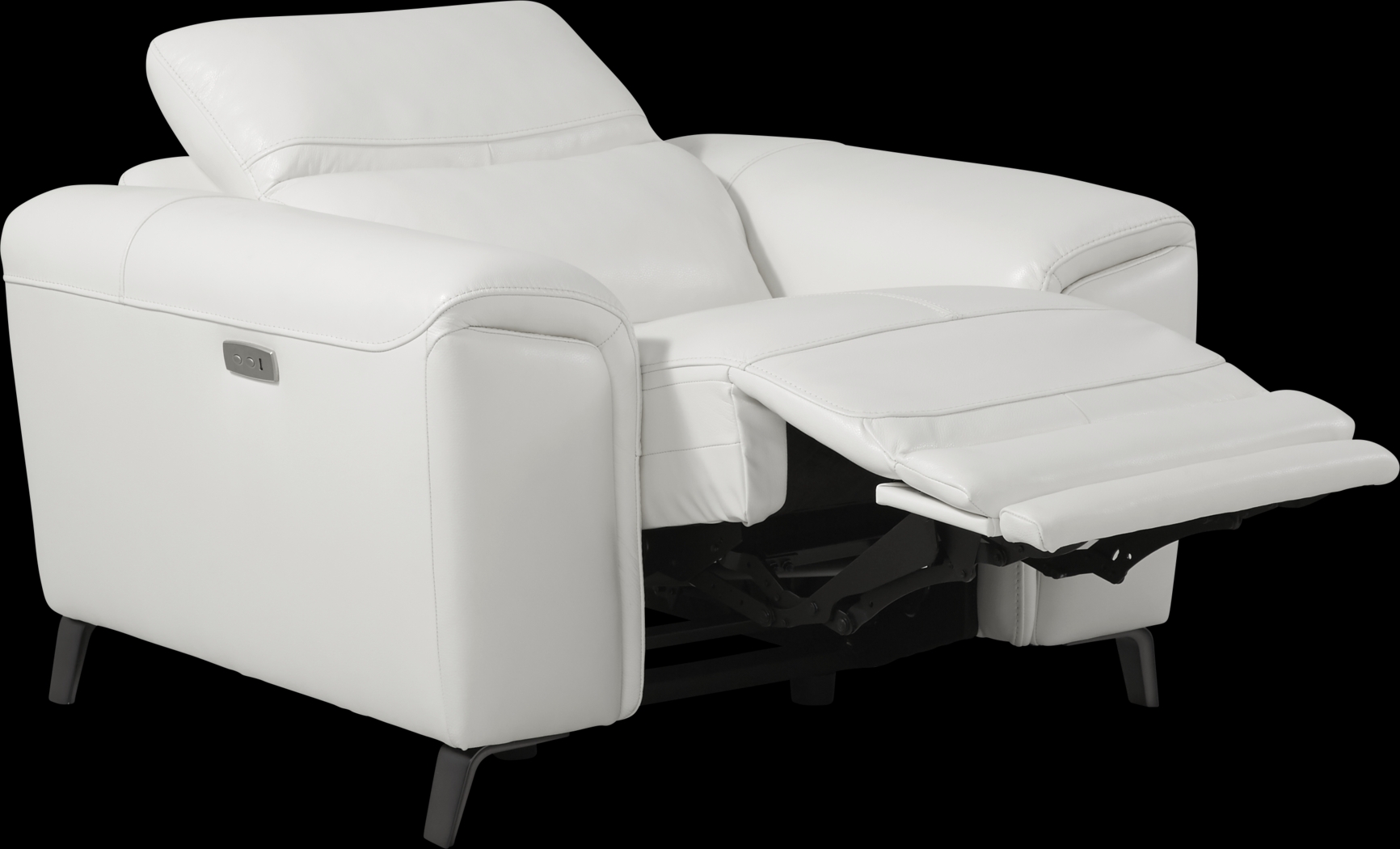 Rosato White Leather Power Recliner - Thumbnail - Image 3