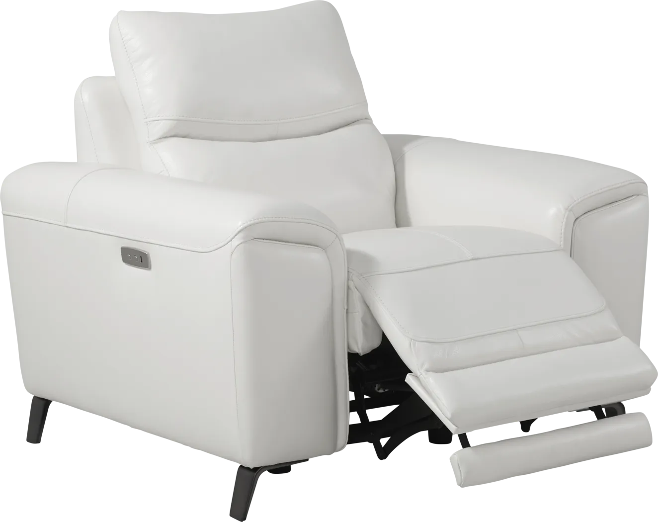 Rosato White Leather Power Recliner - Thumbnail - Image 2