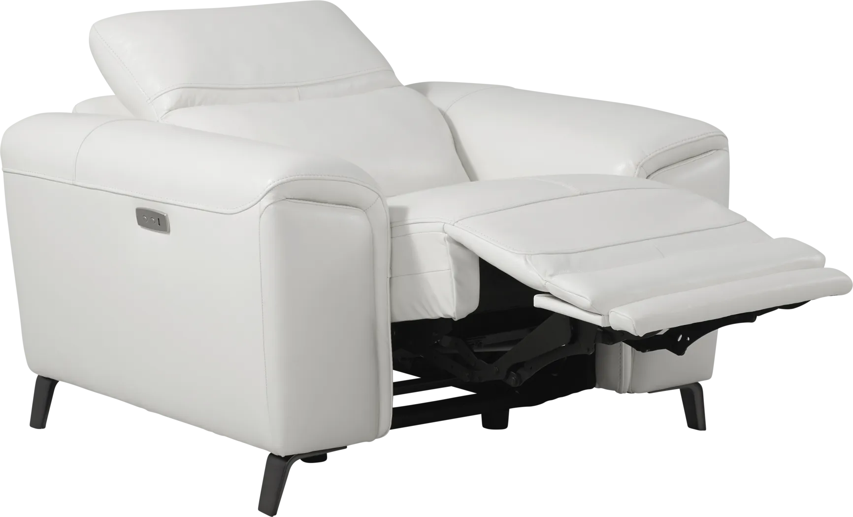 Rosato White Leather Power Recliner - Thumbnail - Image 3