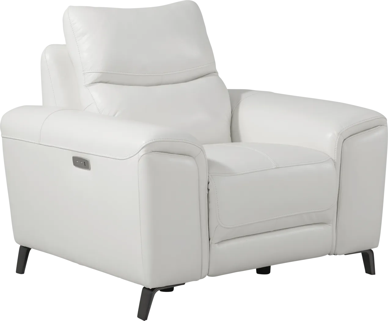 Rosato White Leather Power Recliner - Thumbnail - Image 1