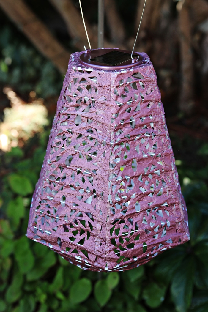 Rose Lace Purple Outdoor Solar Lantern - Thumbnail - Image 4