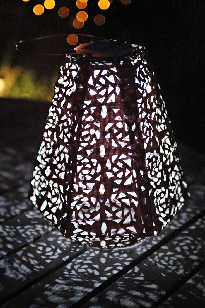 Rose Lace Purple Outdoor Solar Lantern - Thumbnail - Image 8