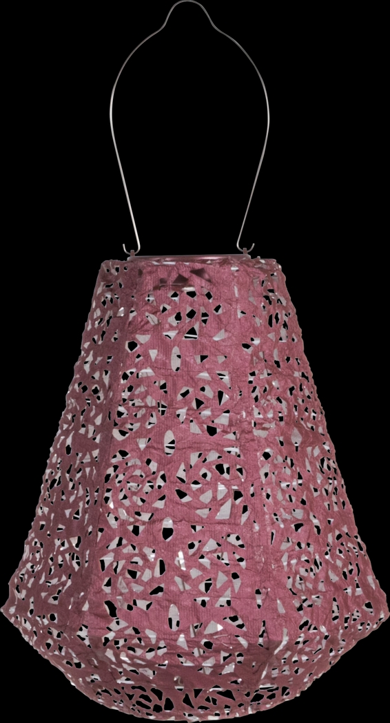 Rose Lace Purple Outdoor Solar Lantern - Thumbnail - Image 1