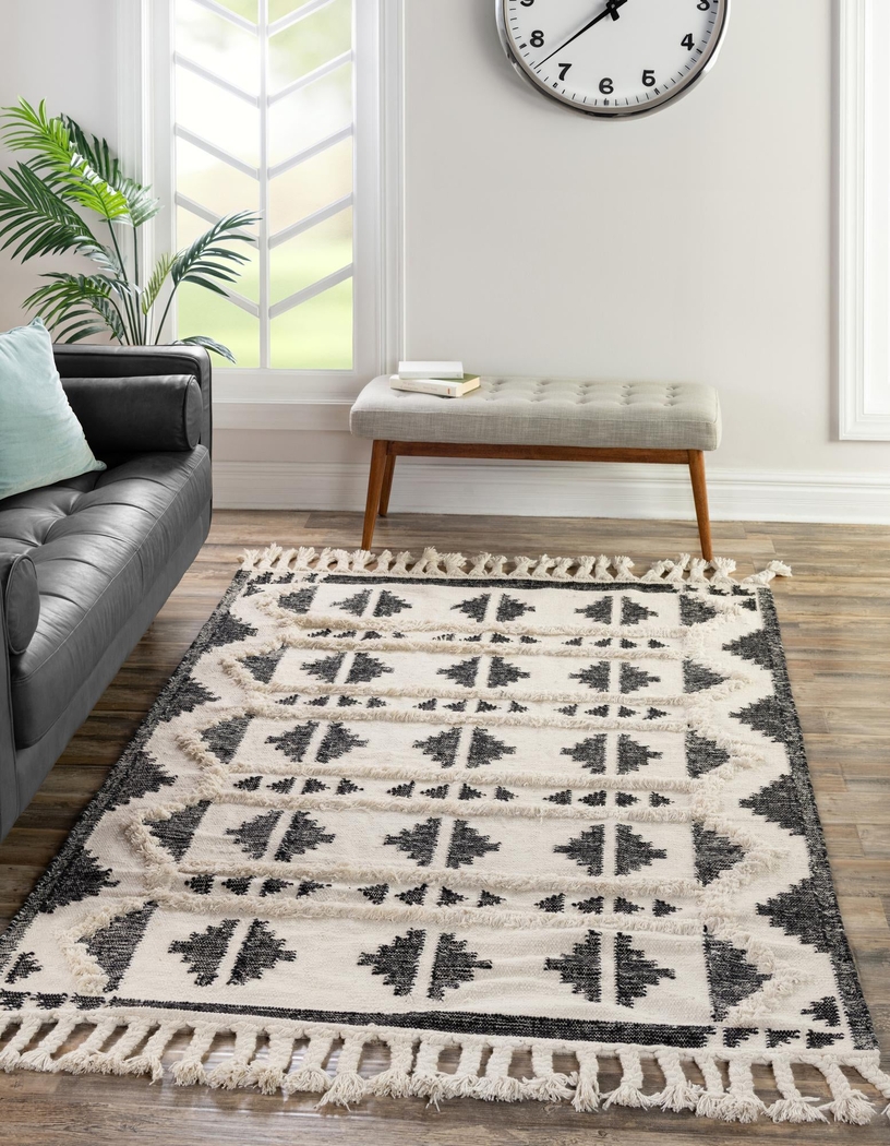Rosea Black 5'1 x 8' Rug - Thumbnail - Image 2