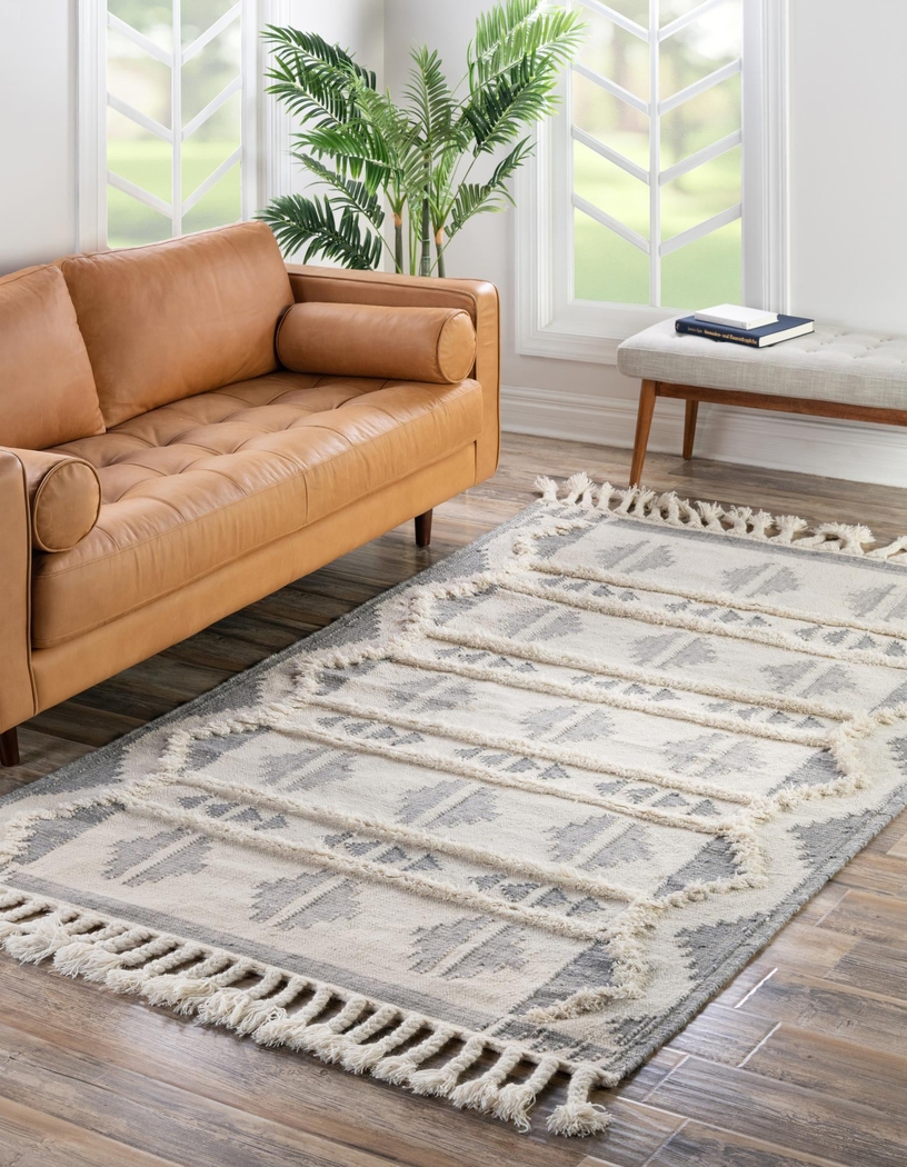 Rosea Gray 5'1 x 8' Rug - Thumbnail - Image 2