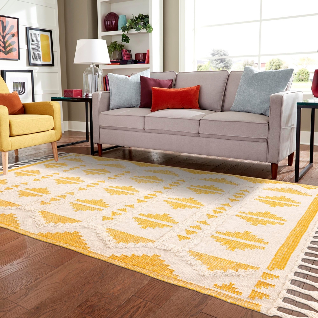 Rosea Yellow 10' x 14'1 Rug - Thumbnail - Image 2