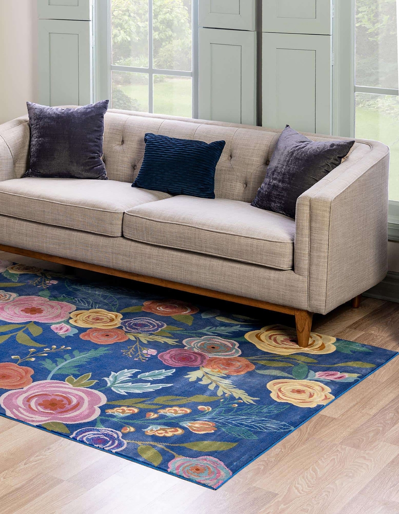 Rosebud Blue 9' x 12'2 Rug - Thumbnail - Image 3