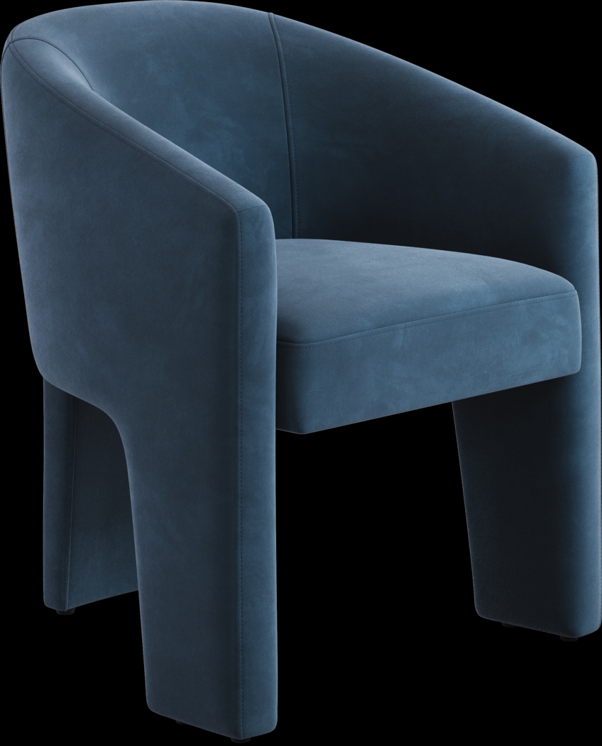 Kendall Black 5 Pc 59" Round Dining Room with Blue Arm Chairs - Thumbnail - Image 3