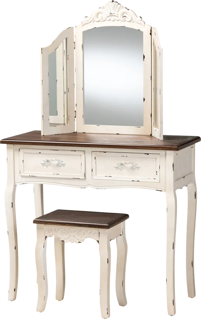 Rosedown White 2pc Vanity Set - Thumbnail - Image 1