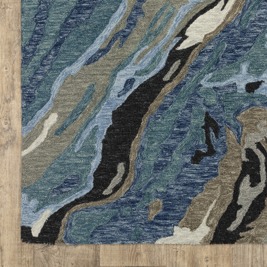 Rosegrove Blue 2'6 x 8' Rug - Thumbnail - Image 4