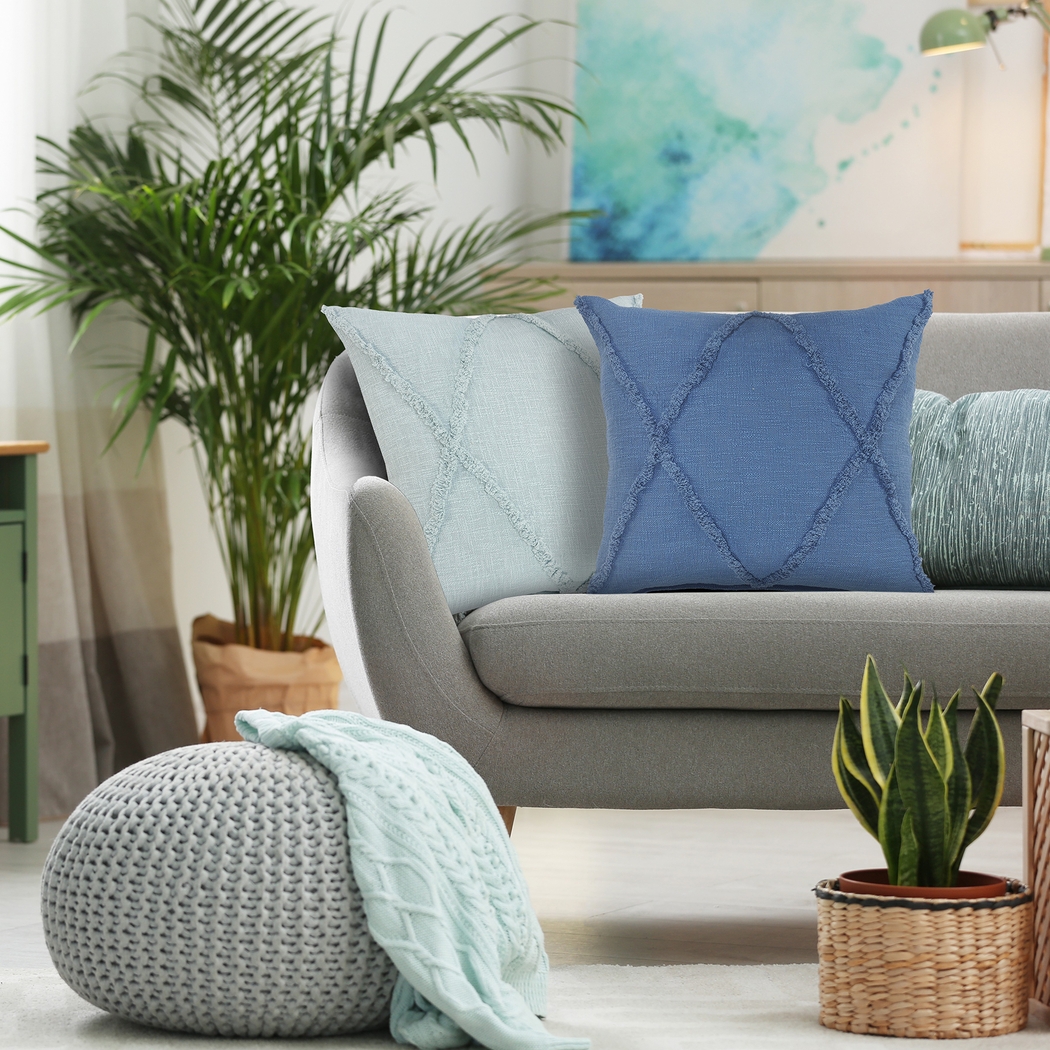 Rosellar Blue Throw Pillow - Thumbnail - Image 3