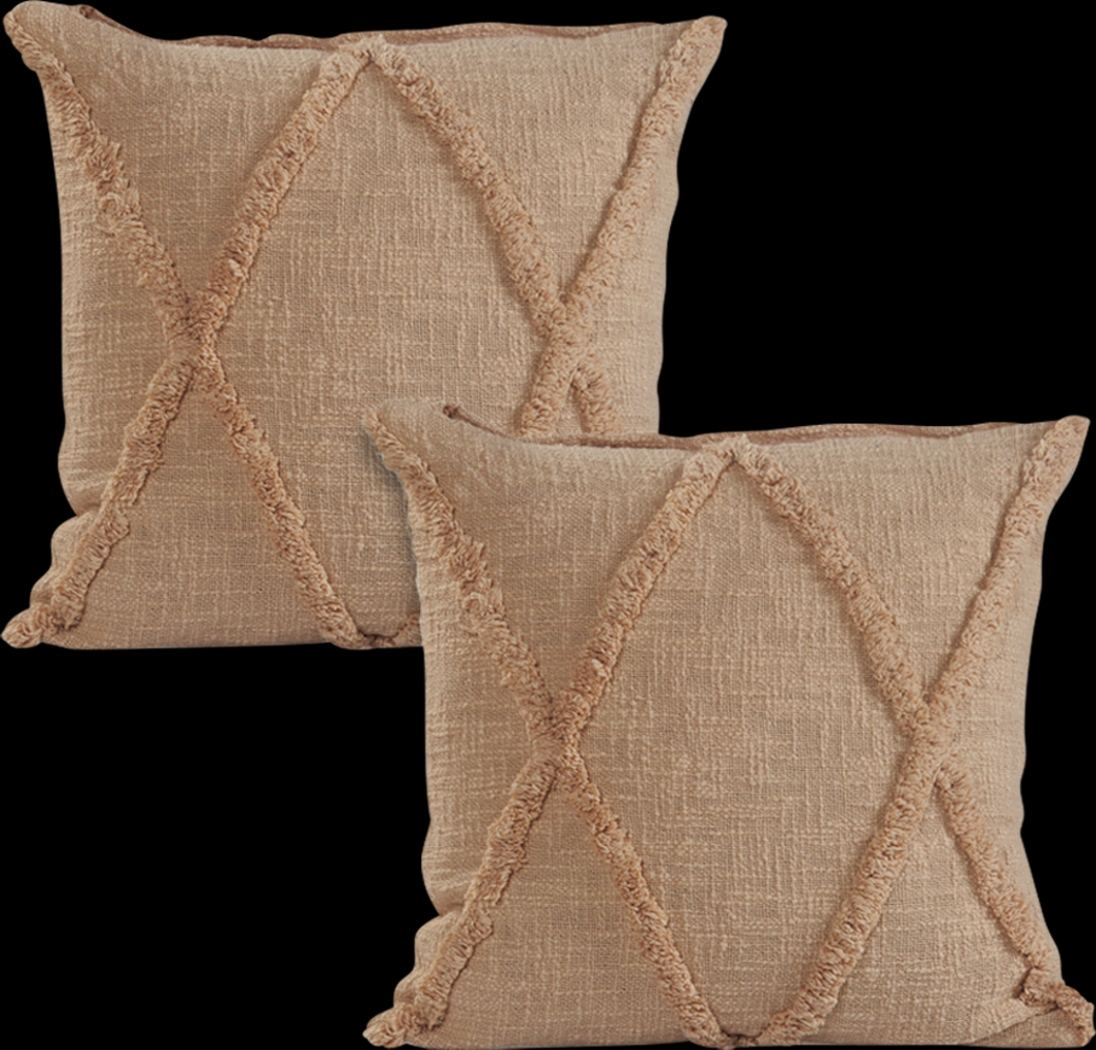 Rosellar Brown Accent Pillow Set of 2 - Thumbnail - Image 1