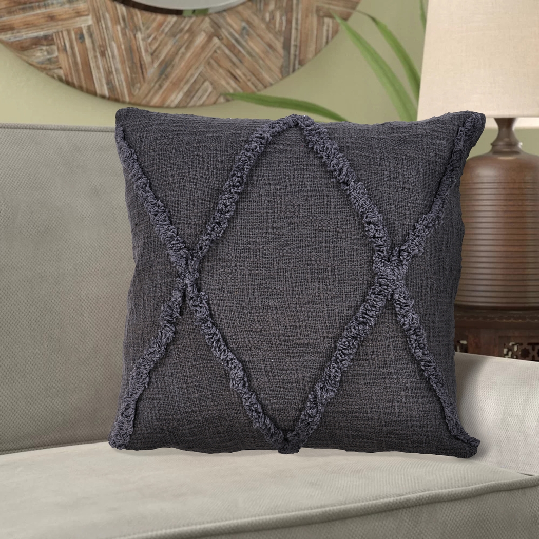 Rosellar Dark Gray Throw Pillow - Thumbnail - Image 2
