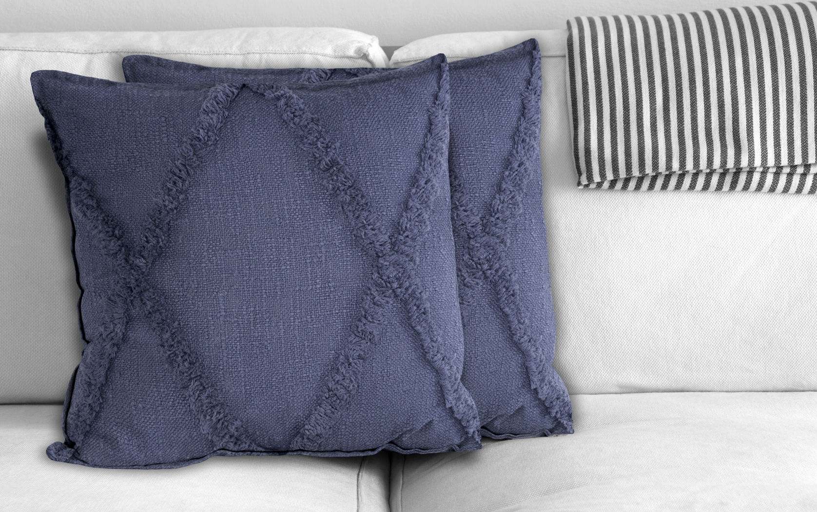 Rosellar Denim Accent Pillow Set of 2 - Thumbnail - Image 2