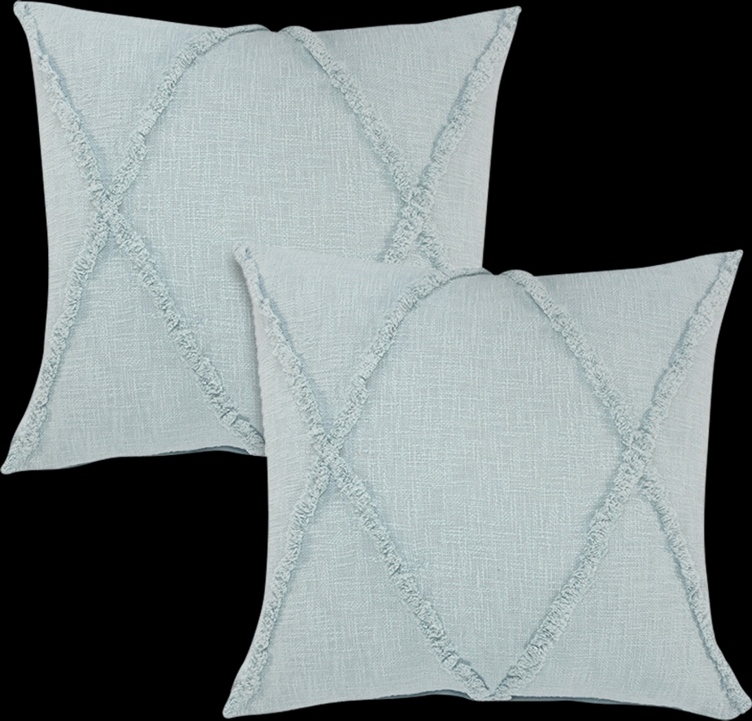 Rosellar Light Blue Accent Pillow Set of 2 - Thumbnail - Image 1
