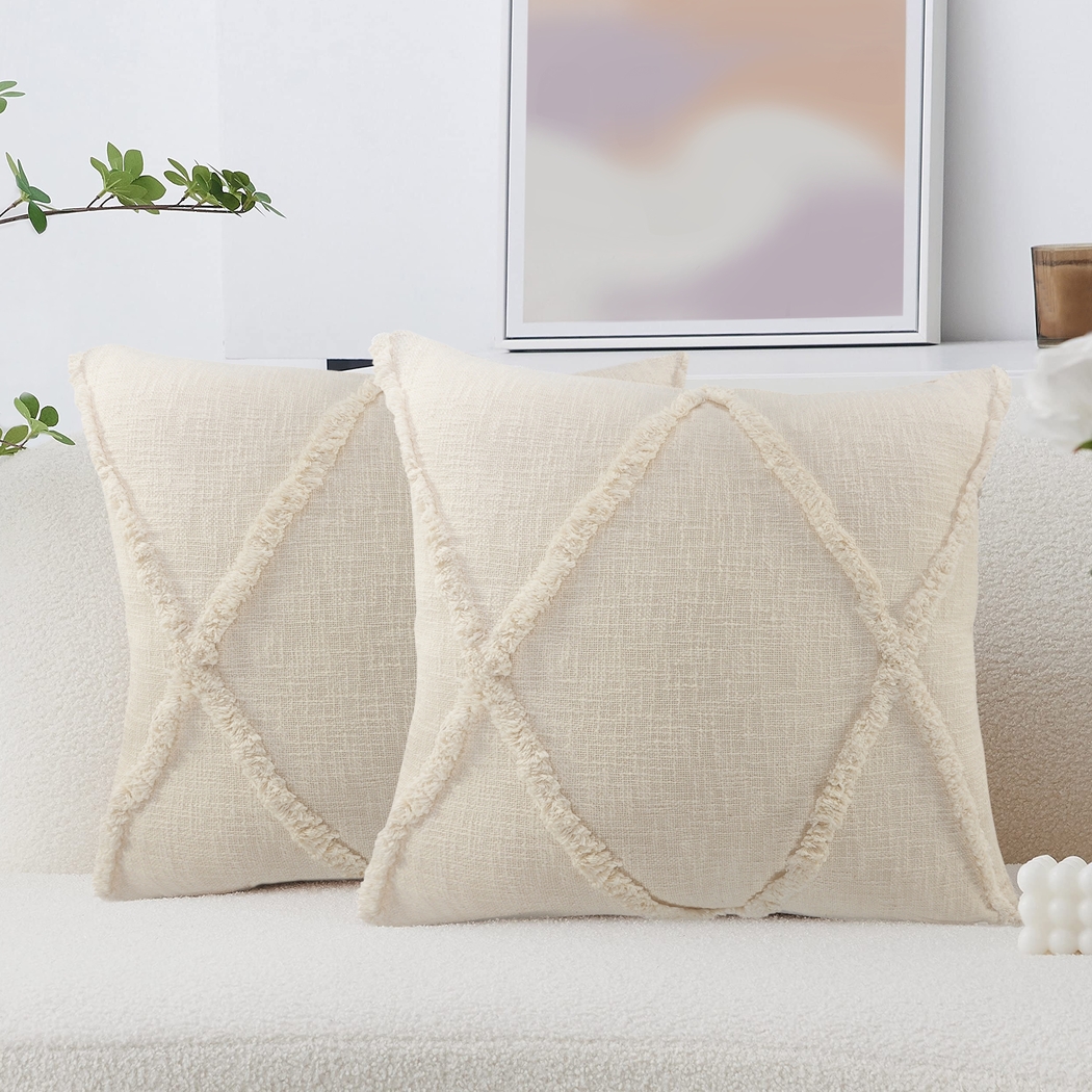 Rosellar Natural Accent Pillow Set of 2 - Thumbnail - Image 2