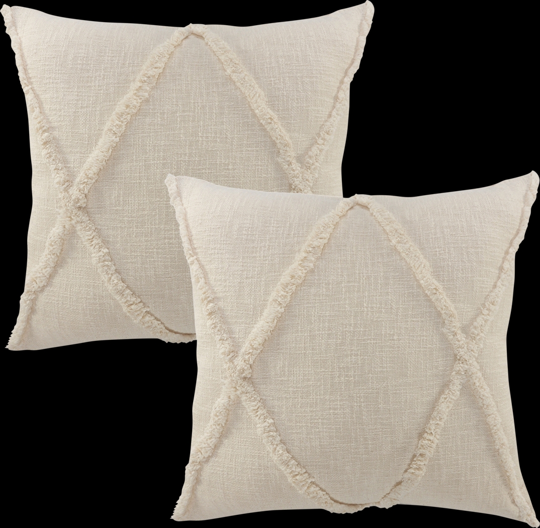 Rosellar Natural Accent Pillow Set of 2 - Thumbnail - Image 1