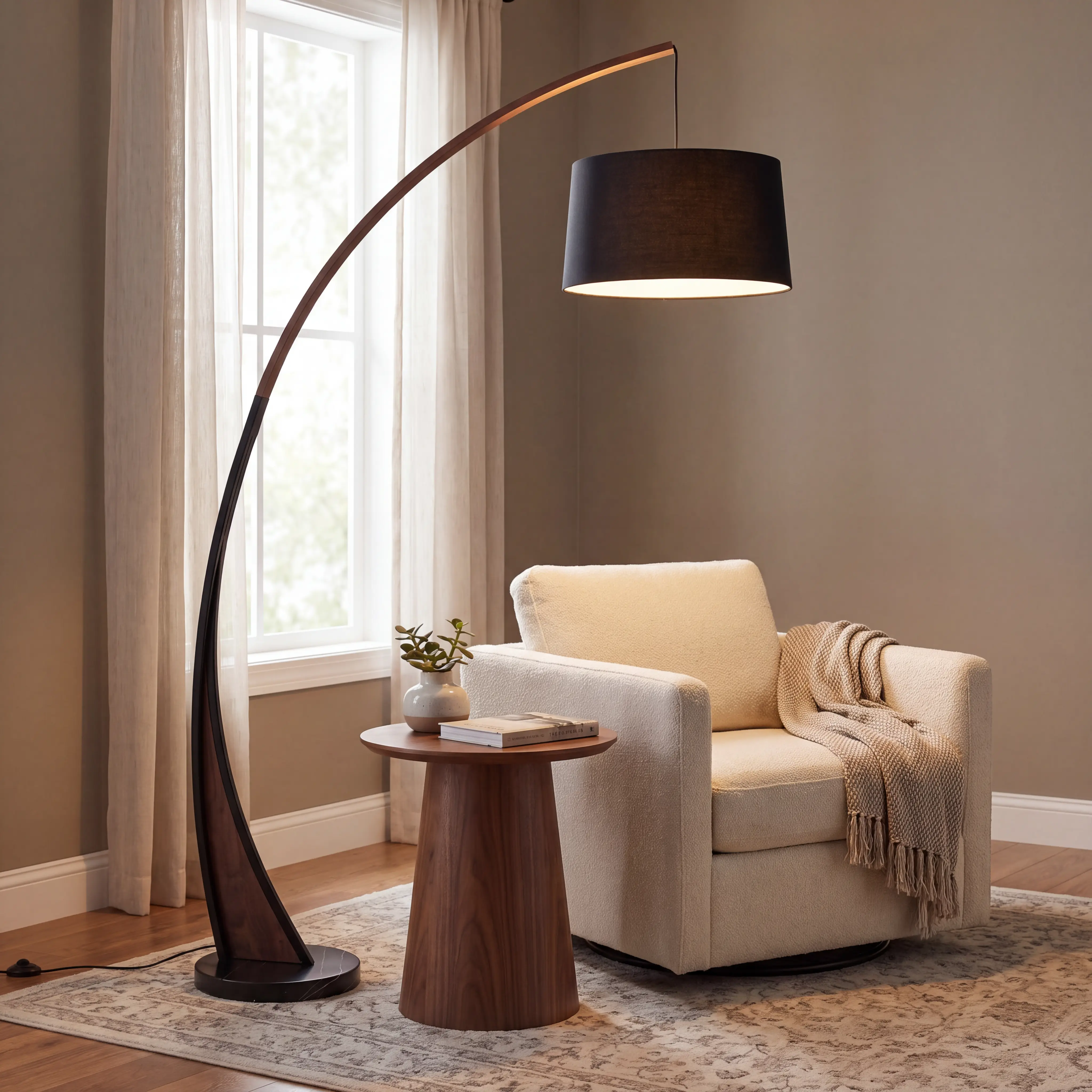 Roseneath Walnut Floor Lamp - Thumbnail - Image 2