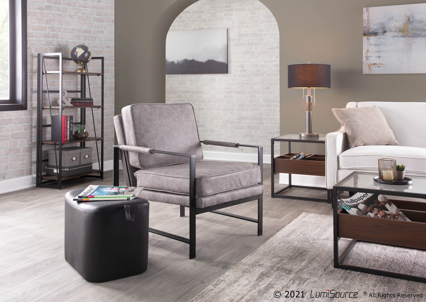 Rosenridge Gray Accent Chair - Thumbnail - Image 10