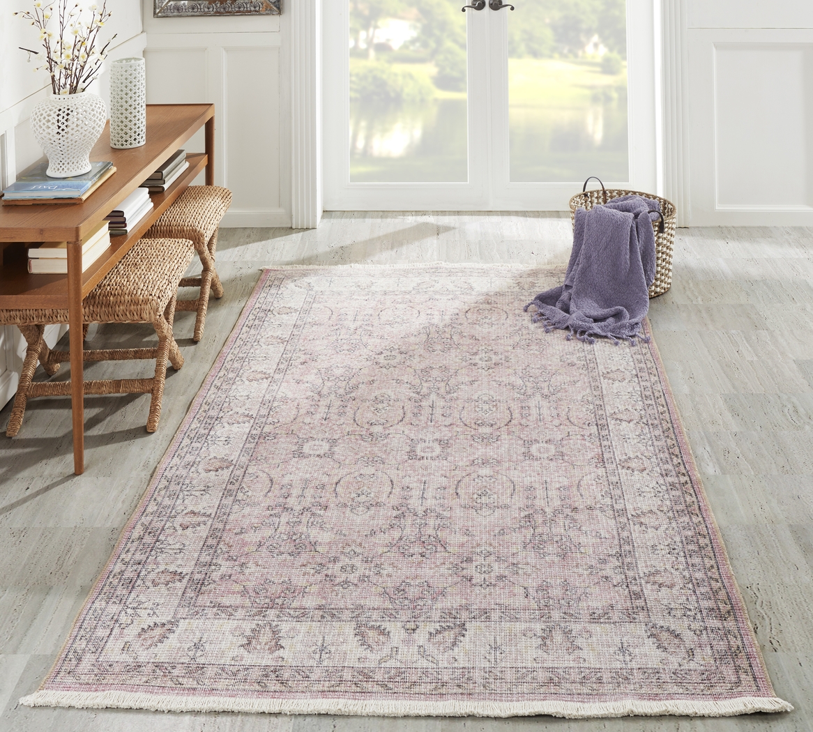 Roseris Pink 3' x 5' Rug - Thumbnail - Image 2