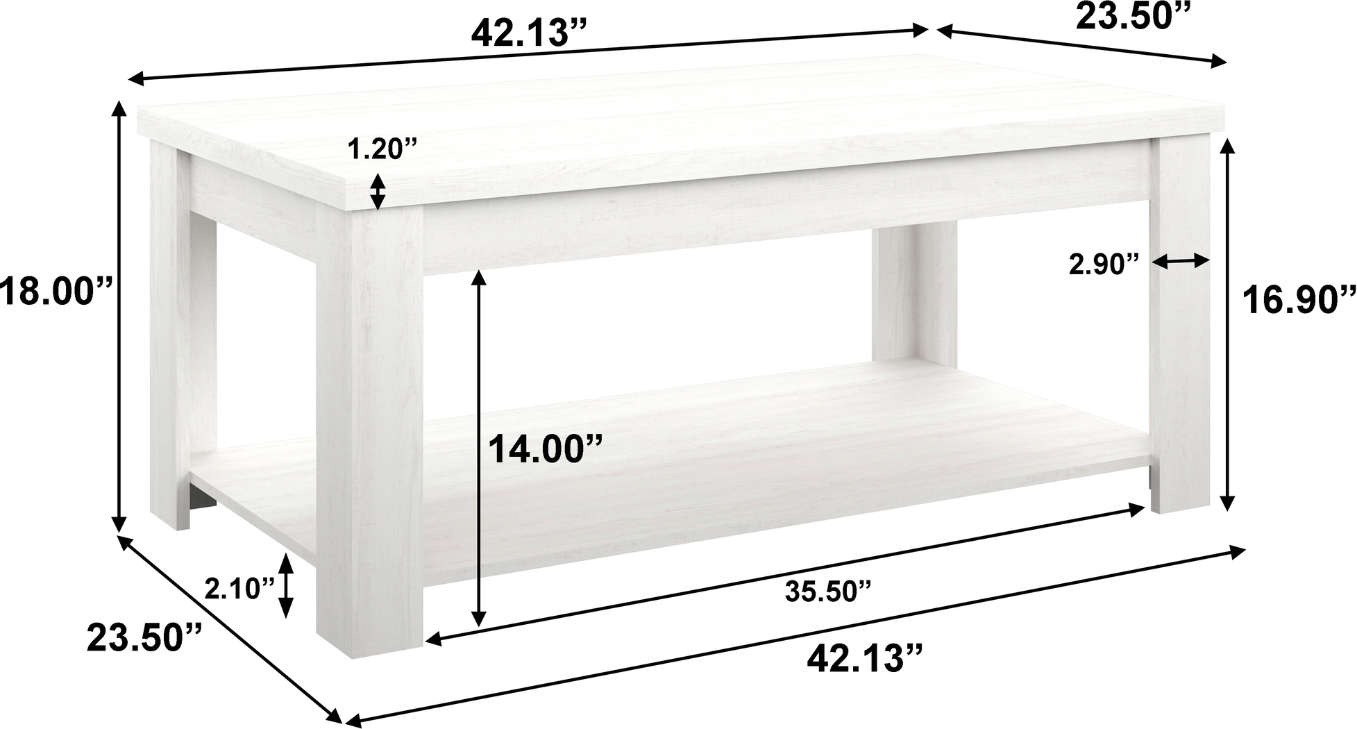 Rosestone White Cocktail Table - Thumbnail - Image 5