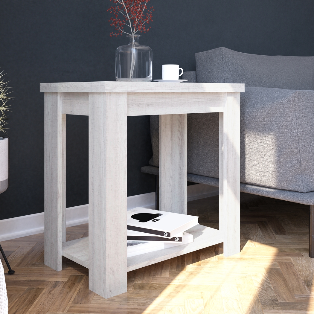 Rosestone White End Table - Thumbnail - Image 3
