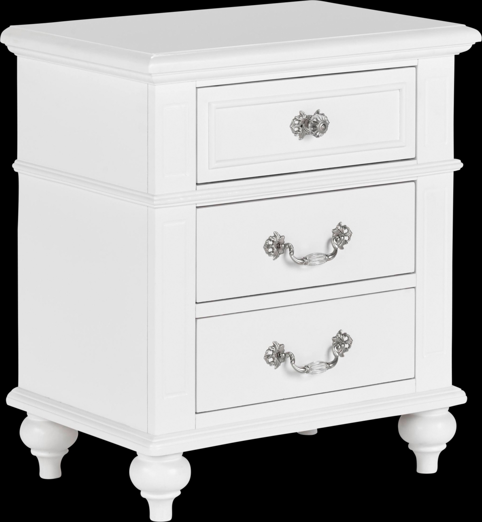 Roseton White Nighstand - Thumbnail - Image 1
