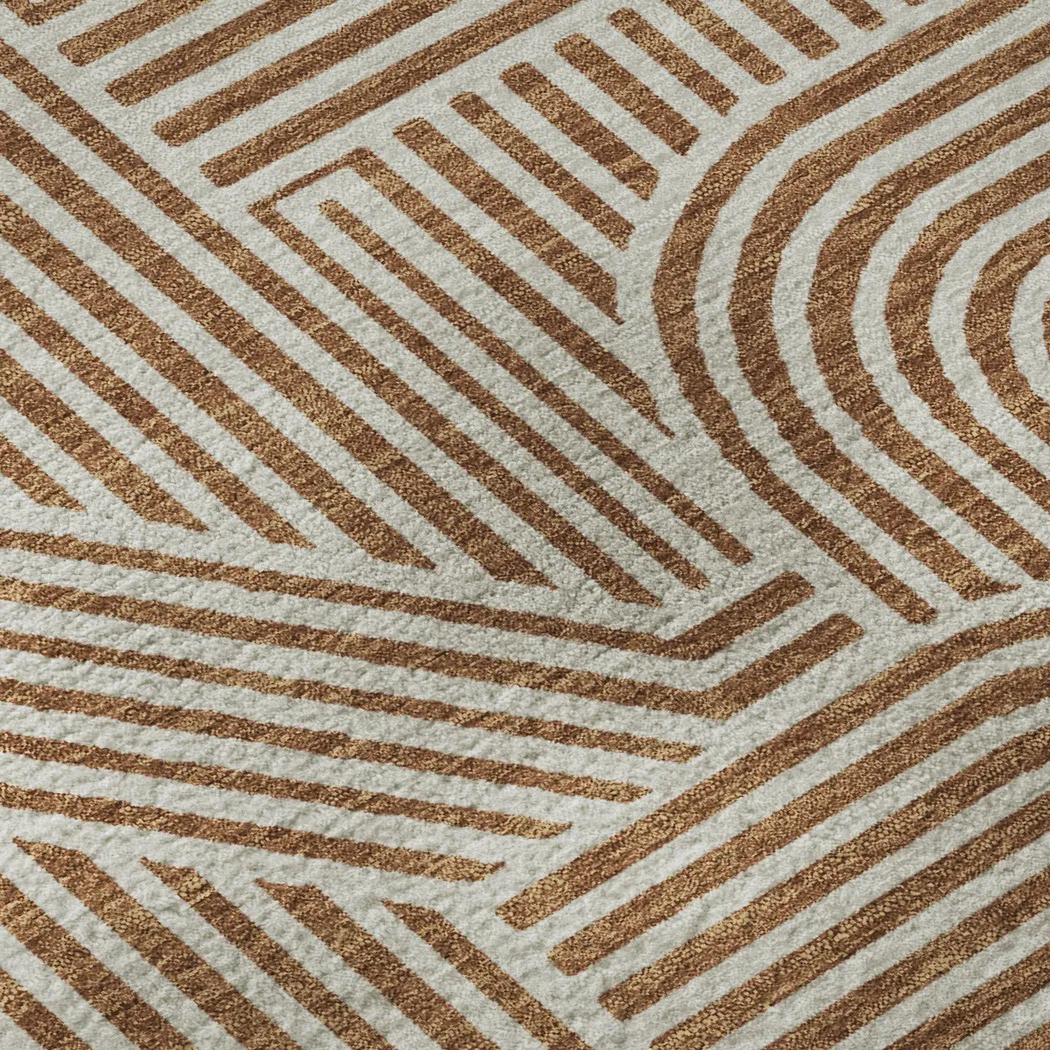 Rosette Orange 9' x 12' Rug - Thumbnail - Image 3