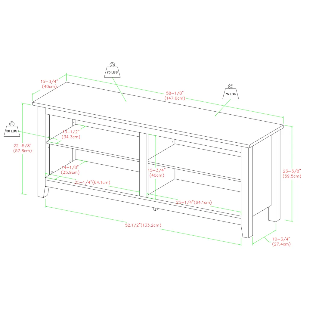 Rosevale White 58 in. Console - Thumbnail - Image 4