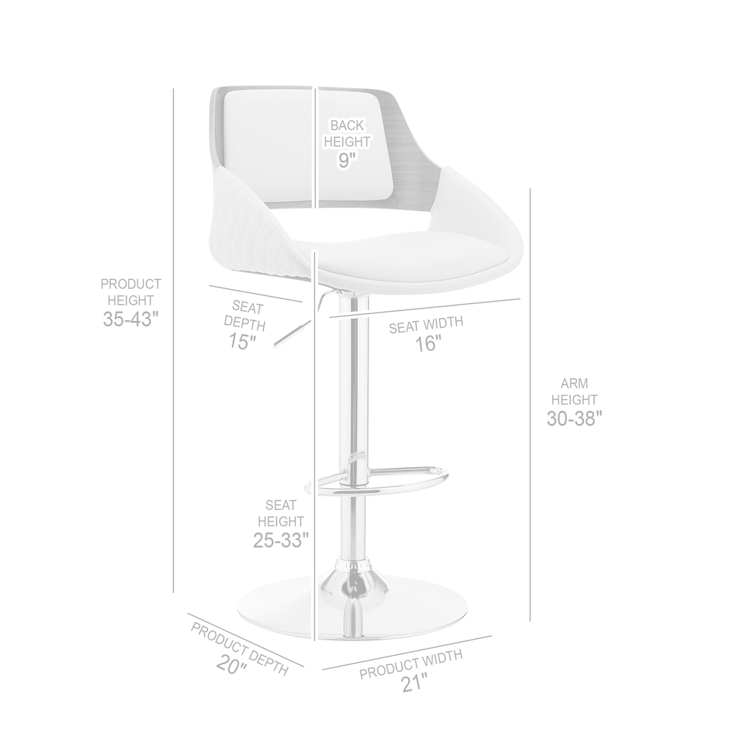 Roshana Gray Adjustable Barstool - Thumbnail - Image 11