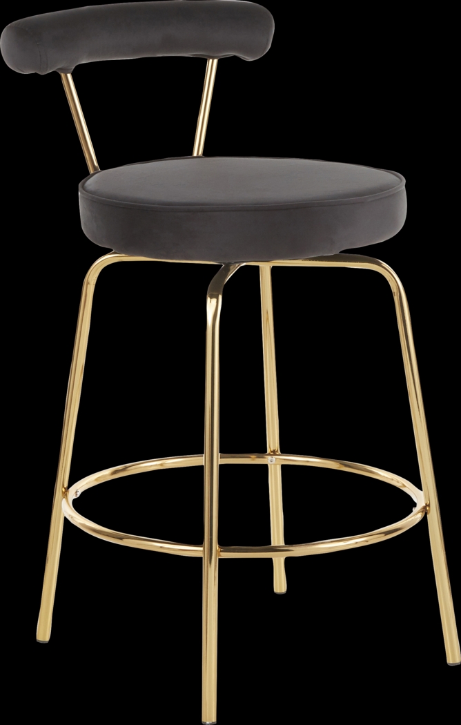 Rosiere Black Counter Height Stool, Set of 2 - Thumbnail - Image 2