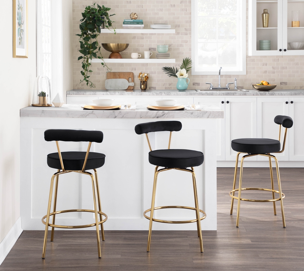 Rosiere Black Counter Height Stool, Set of 2 - Thumbnail - Image 9