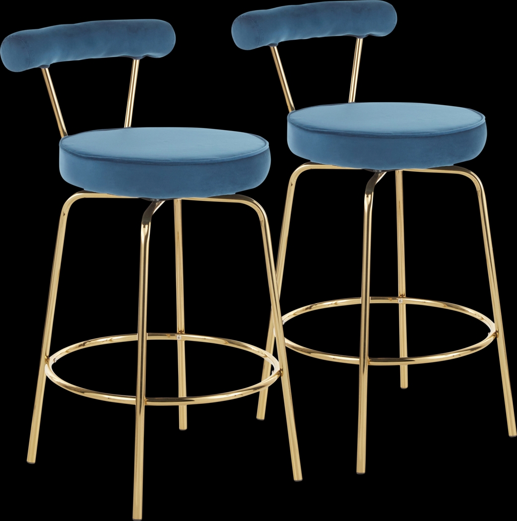 Rosiere Blue Counter Height Stool, Set of 2 - Thumbnail - Image 1