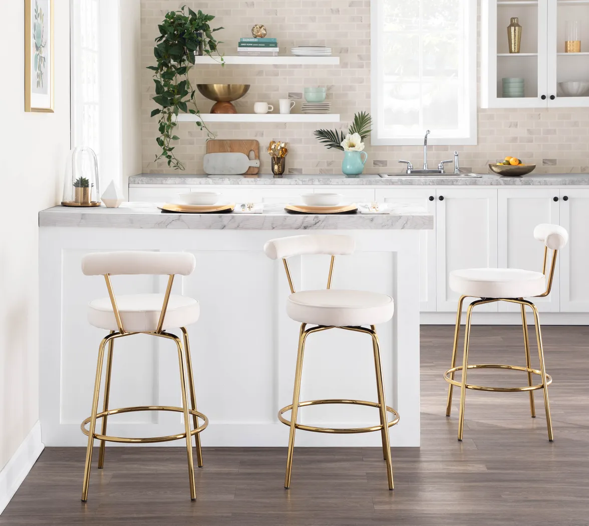 Rosiere Cream Counter Height Stool, Set of 2 - Thumbnail - Image 9