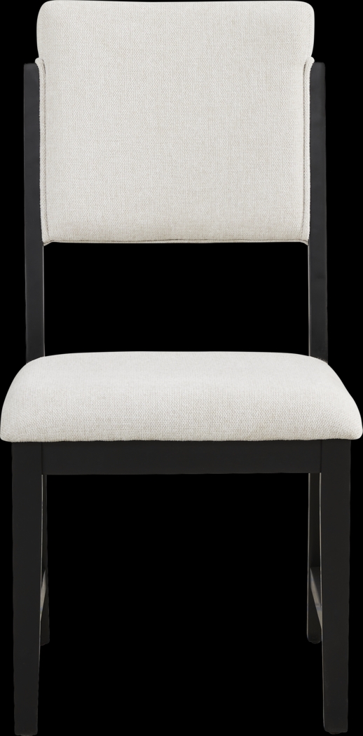 Rosolli Beige Side Chair with Black Legs - Thumbnail - Image 3