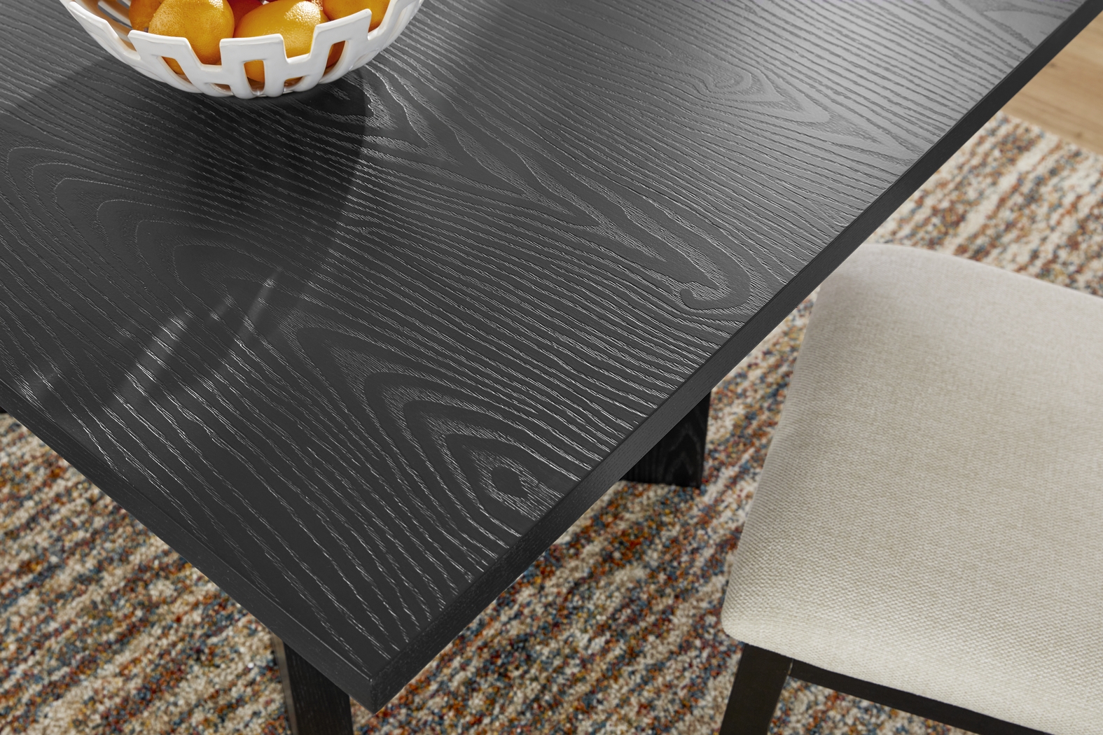 Rosolli Black Rectangular Dining Table - Thumbnail - Image 3