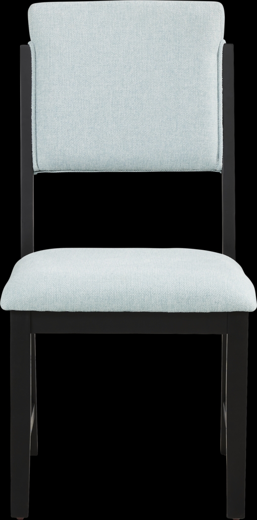 Rosolli Blue Side Chair with Black Legs - Thumbnail - Image 2