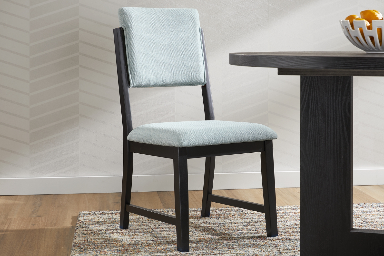 Rosolli Blue Side Chair with Black Legs - Thumbnail - Image 4