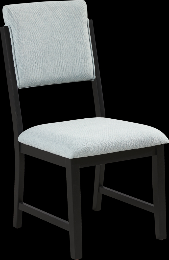 Rosolli Blue Side Chair with Black Legs - Thumbnail - Image 1