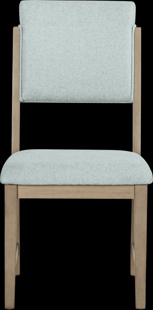 Rosolli Gray 5 Pc Round Dining Room with Blue Upholstered Chairs - Thumbnail - Image 6