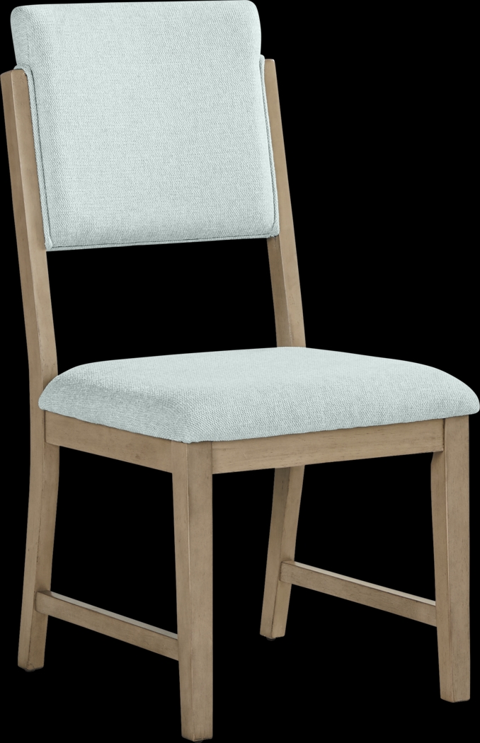 Rosolli Gray 5 Pc Round Dining Room with Blue Upholstered Chairs - Thumbnail - Image 5